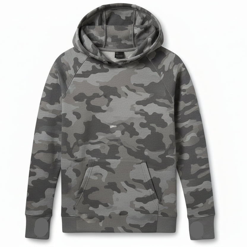 All in Motion Boys' Fleece Hooded Sweatshirt White Camo